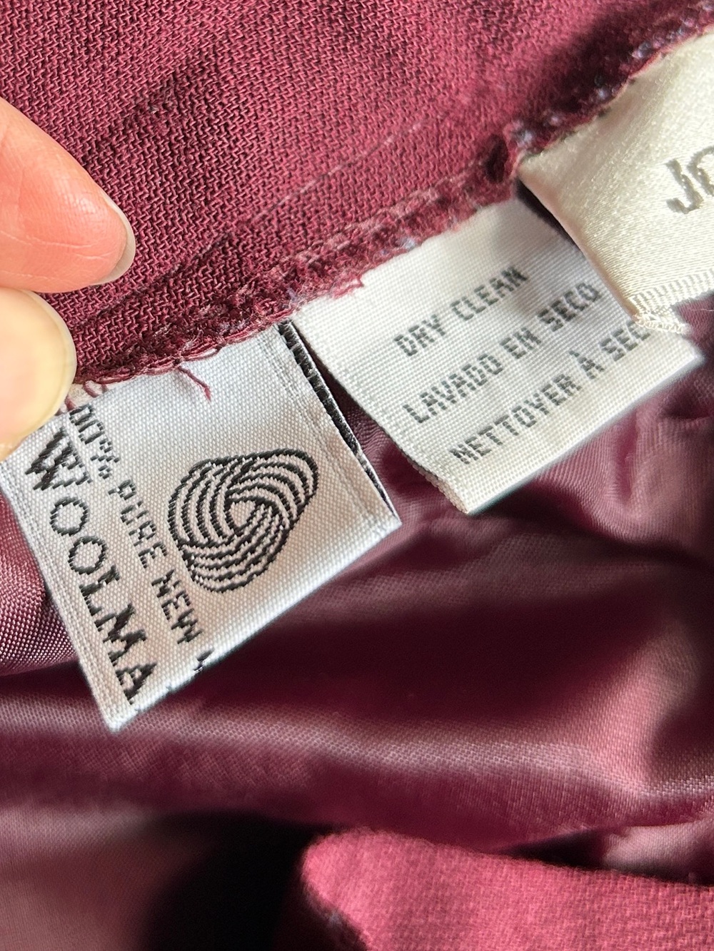 Jones New York 100% Wool Pleated Dress Pants Sz 14 Burgundy - Picture 9 of 11